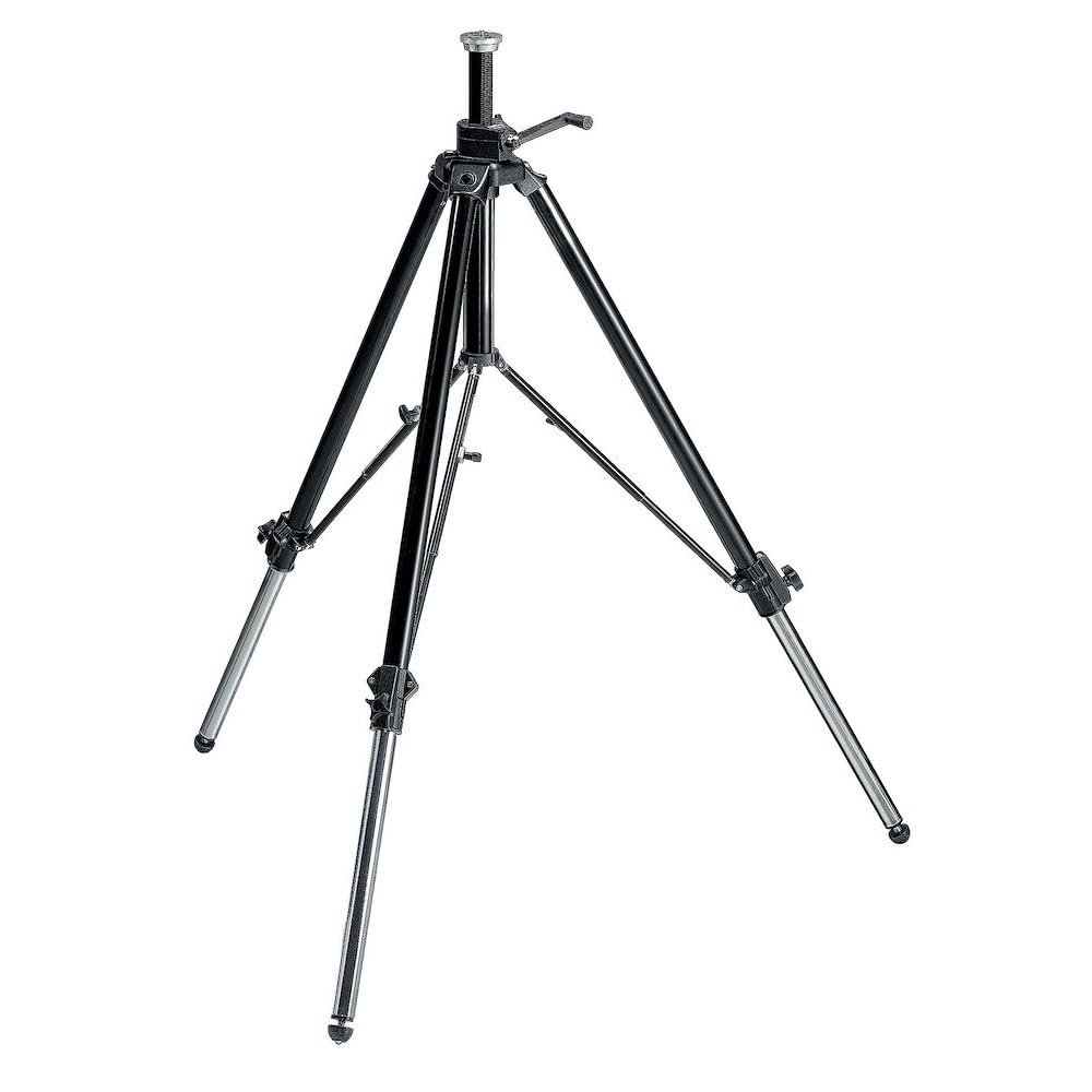 Manfrotto 117B Geared Video Tripod with Rubber Feet and Retractable Metal Spikes (Black)