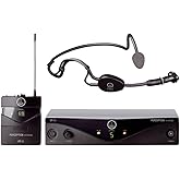AKG Pro Audio Perception Wireless Microphone System with SR45 Stationary Receiver, PT45 Pocket Transmitter, and C544L Headworn Microphone- Sports Set (3248X00010)
