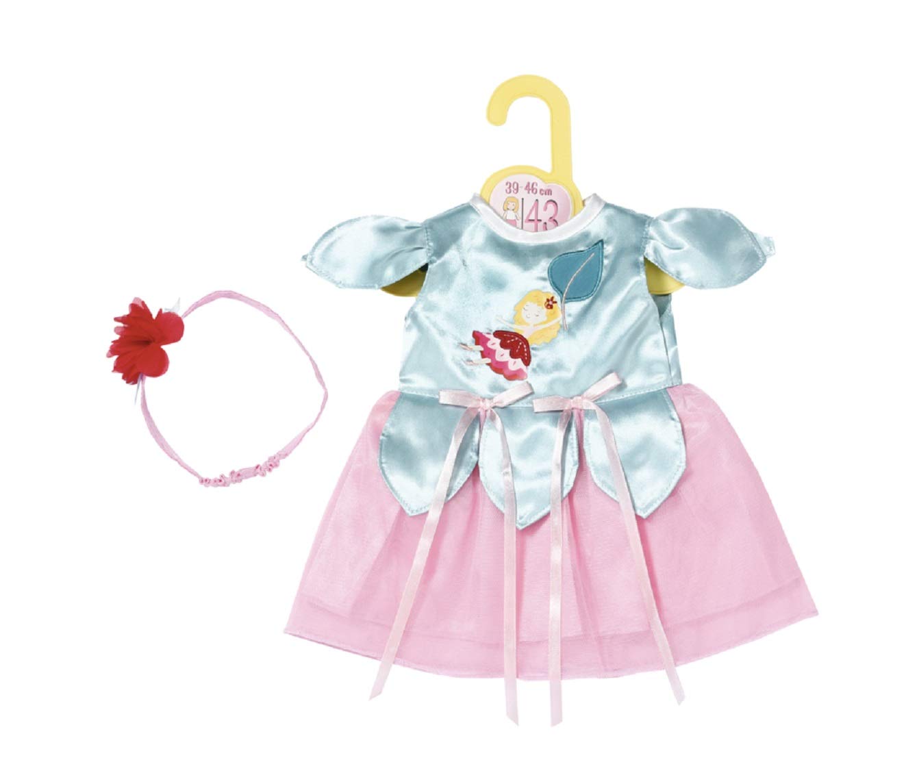 Dolly Moda Fairy Dress for 43cm Dolls - Fairy Dress - Easy for Small Hands, Creative Play Promotes Empathy & Social Skills, For Toddlers 3 Years & up - Includes Headband