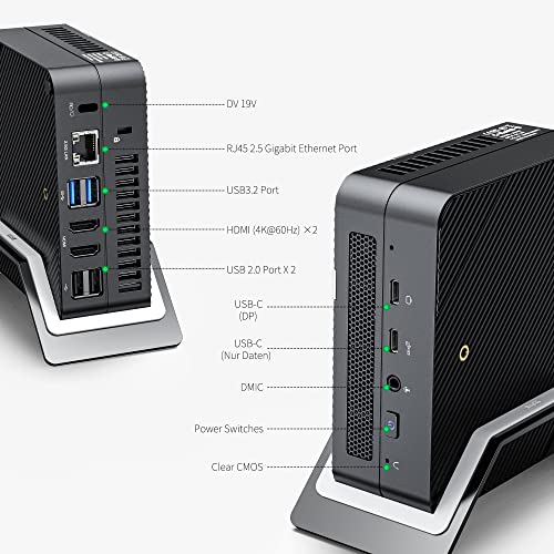 MINISFORUM DeskMini UM580D Mini PC AMD Ryzen 7 5800H DDR4 32GB RAM+512GB NVMe SSD Desktop Computer, 2xHDMI+1xUSB-C 4K@60Hz Outputs, 2.5G LAN, USB 3.2, AMD Radeon Graphics Mini Computer