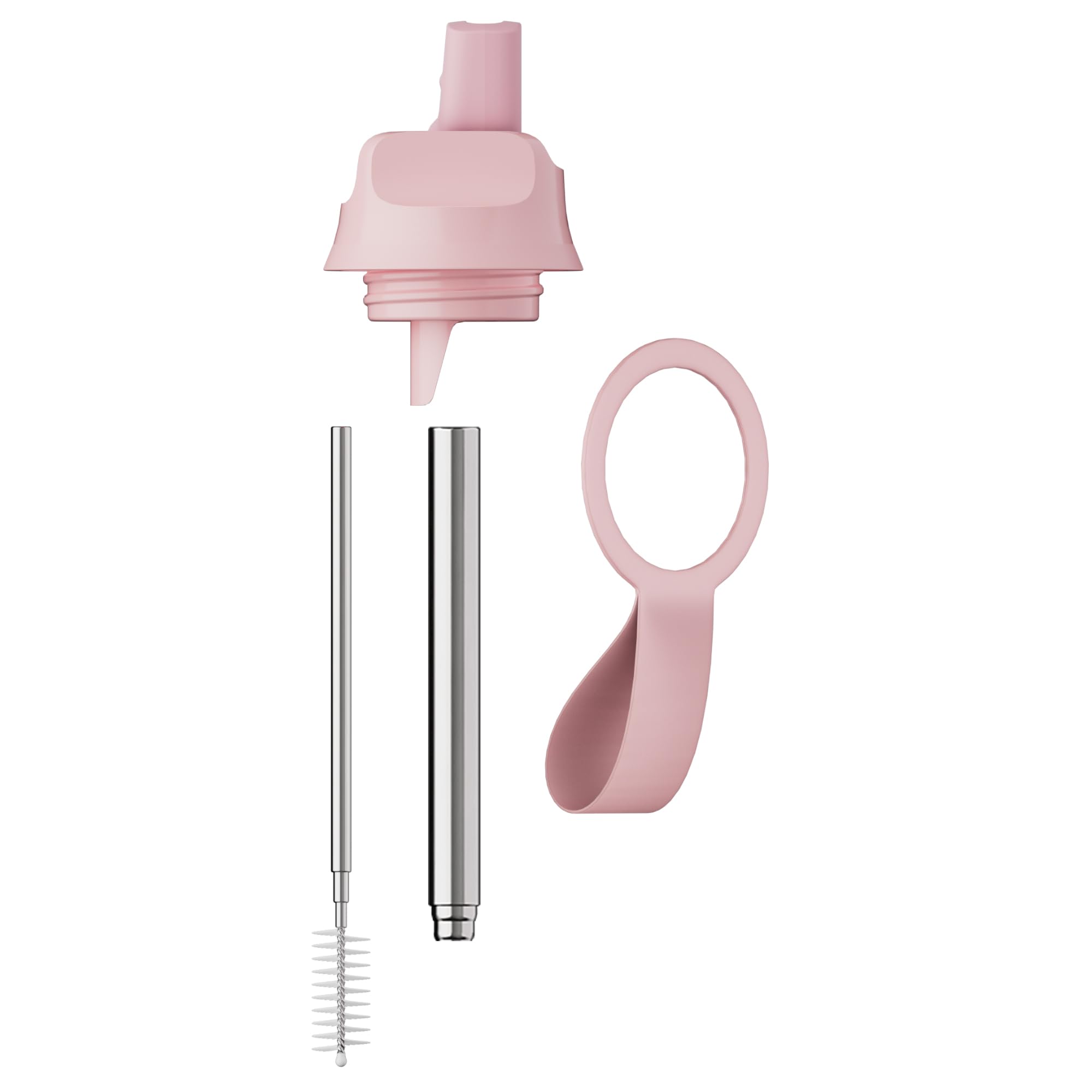Chilly's Series 2 Sports Flip Lid with Telescopic Straw and Nylon Carry Loop - Easy Flip Lid, Straw Cleaning Brush Included - Accessory Series 2 Water Bottles - Blush Pink