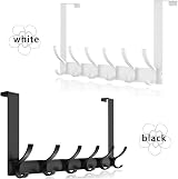 CASPLUS Heavy Duty Over Door Hooks 12 Hooks Aluminum Black view 7