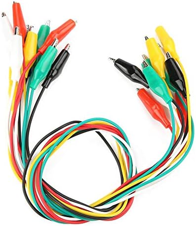 15A Electrical Test Leads Set With Alligator Clips – Jumper Wires, Copper Clips, Red/Black
