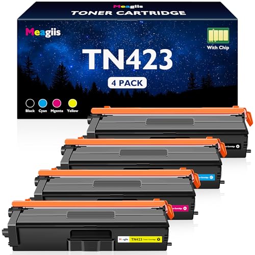Meagiis TN423 TN-423 Toner Cartridges Compatible with Brother TN423 TN-423 TN-243CMYK Toner Multipack TN421 TN-421 for Brother MFC-L8690CDW HL-L8260CDW DCP-L8410CDW HL-L8360CDW MFC-L8900CDW (Pack of 4)