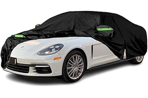 LTDNB Waterproof Car Covers Compatible with 2014-2024 Porsche Panamera, All Weather Custom-fit Car Cover with Zipper Door for Rain Snowproof UV Windproof Protection All Weather Car Cover