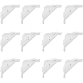 AXLIZER 12PCS 90 Degree Cabinet Triangle Bracket Plastic White Corner Support Braces for Furniture Cabinets and Other Accessories