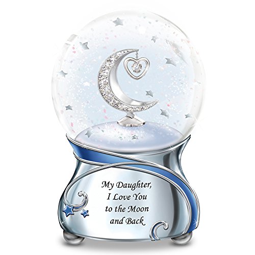 The Bradford Exchange My Daughter, I Love You to The Moon and Back Snowglobe with Moon and Heart Charm - Thumbnail 3