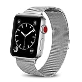 BRG for Apple Watch Band 38mm 42mm, Stainless Steel Mesh Milanese Loop with Adjustable Magnetic Closure Replacement iWatch Band for Apple Watch Series 3 2 1 (silver, 38mm)