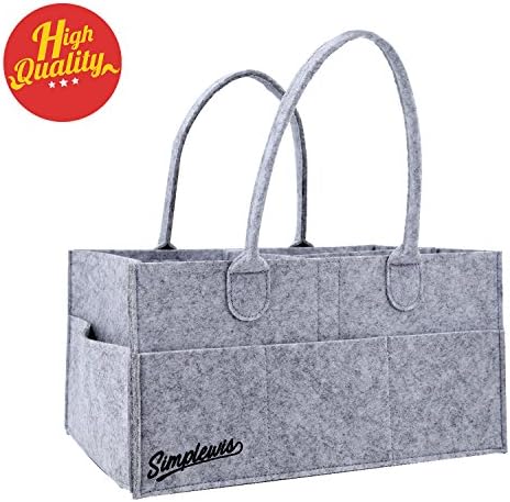 Baby Diaper Caddy By Simplewis: Sturdy Nursery Diaper Bag Organizer – Portable Storage Bin For Diapers &amp; Baby Wipes – Stylish, Large Capacity Diaper Holder – Multipurpose Basket With Strong Handles