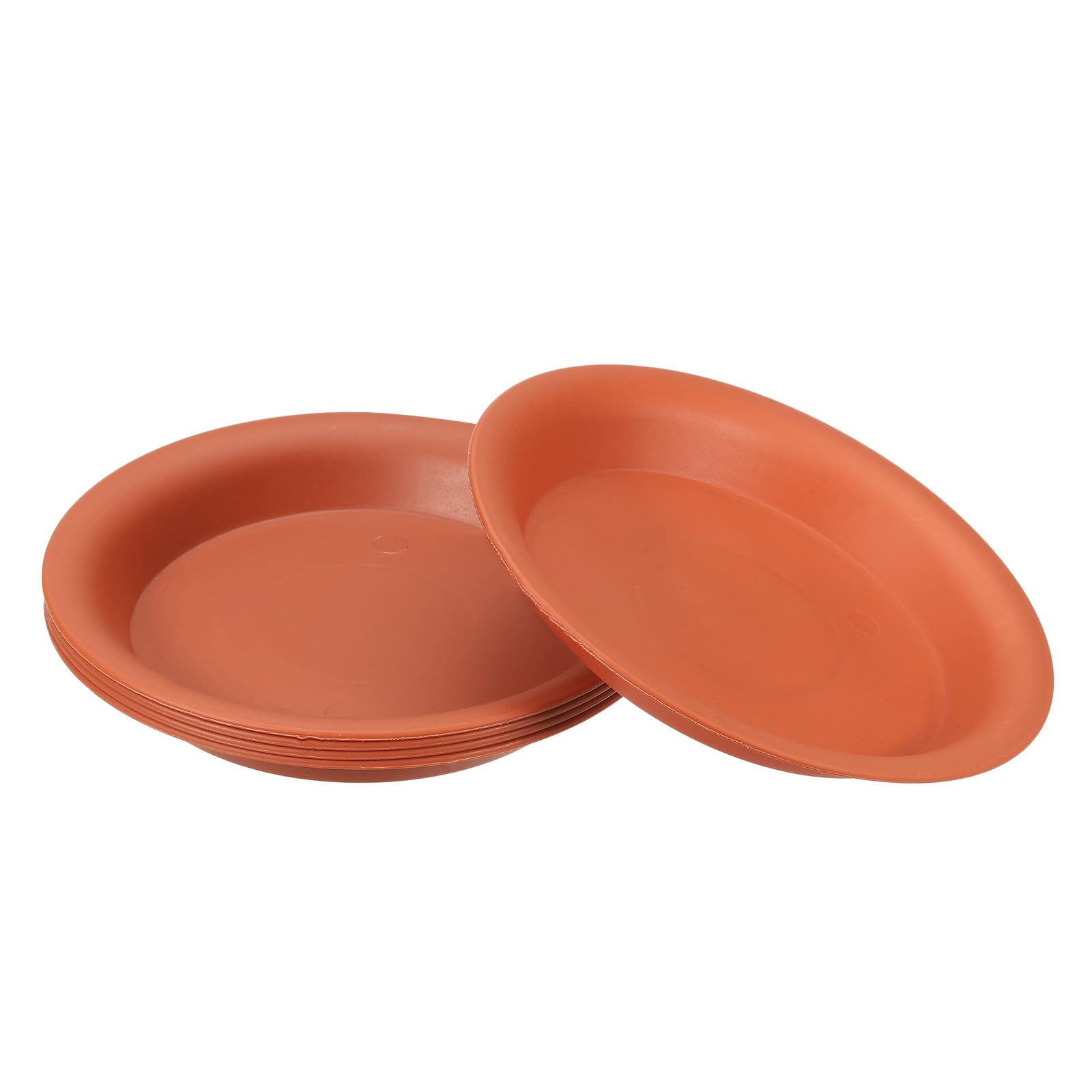 PATIKIL 6 Inch Plant Saucer Tray, 5 Pack Plastic Drip Tray Round Collects Excess Water Flower Pot Drainage Trays for Heavy Indoor Outdoor Pans, Terracotta