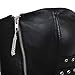 Women's PU Faux Leather Steampunk Corset Bustier Garter Lingerie Clubwear Medium Black with Silver eyelets, Silver zipper