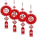 Boao 4 Pieces Chinese New Year Decorations Hanging 2021 Fu Chinese Festival Wall Ornament with Chinese Knot Pendant Year of The Ox Good Luck Ornaments for Home Office Restaurant Decor