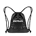 Sackpack ZOETOUCH Gymsack Drawstring Gym Bag with Pockets for Outdoor Storage Black