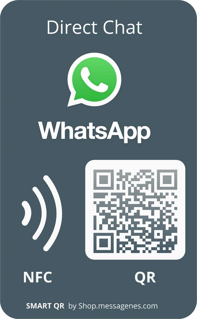 3X Whatsapp Sticker for Your Business | MultiAccess with QR and NFC | Multilanguage Premium Materials Long Lasting | to Install in Window, Showcase Counter of Your Store