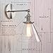 PERMO Single Sconce with Funnel Flared Glass Clear Glass Shade 1-Light Wall Sconce Wall Lamp (Brushed)