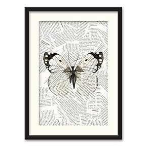 Black Paper Framed Canvas Wall Art for Living Room, Bedroom Animals or Plants Pop Up Vintage Newspaper Backgroud Canvas Prints for Home Decoration Ready to Hanging - 23x31 inches