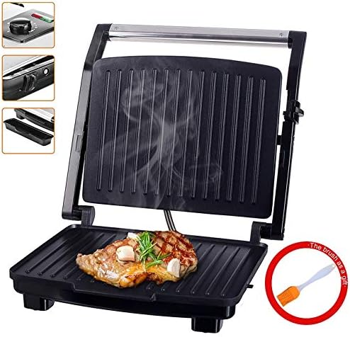 review Meaney Electric Grill Home Indoor Grill Nonstick Sandwich Maker with Nonstick Easy Clean Grids