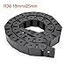 uxcell R38 18mm x 25mm Plastic Semi Closed Cable Wire Carrier Drag Chain 1M Length Black