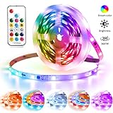Dreamcolor Led Strip Lights Chase Effect 4-FQ RF Remote Control Led Lights Strip Power Supply 16.4 ft 5M Color Changing Strip Lights Rainbow Rope Light RGB LED Light Bedroom TV none-waterproof 17 Keys