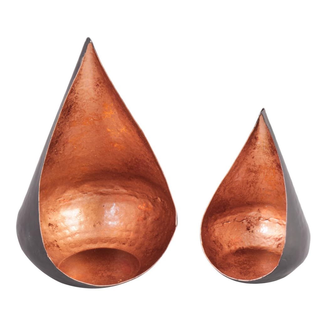 Set of 2 Decorative Copper Tea Light Candle Holder Lanterns Anniversary Candle Gift