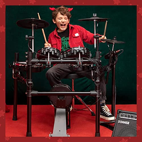 Electric Drum Set, Donner DED200 Mesh Head Electronic Drum Kit With
