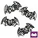 BEADTIN Jet Black Silver Sparkle 25mm Halloween Bat Pony Beads (24pc)