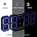 EAAGD 3D Digital Alarm Clock with LED Display, Snooze Alarm, 3 Custom Brightness Nightlight Electric Clocks for Office Table Bedroom Nightstand (Black/Blue)