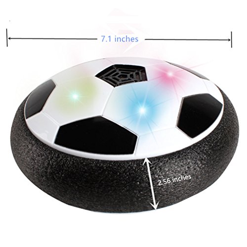 Kids Toys Amazing Light-up Air Power Soccer Disk Hover Ball with Powerful LED Light Foam Bumpers Football Training Indoor or Outdoor for Boys Girls (Hover Ball)