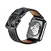KZKR Watch band black Leather Replacement Bands straps classic dress band For Apple watch series 1 2 3 42mm men women