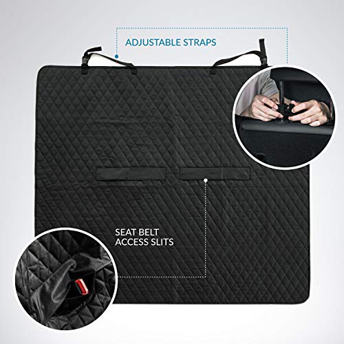 Petsure 100% Waterproof Dog Car Seat Covers and Protectors - Washable Non-Slip Pet Cars Seat Covers - Universal Leather Bench Seat Covers for Trucks and SUVs (Black, 55x47 inches) - Thumbnail 5