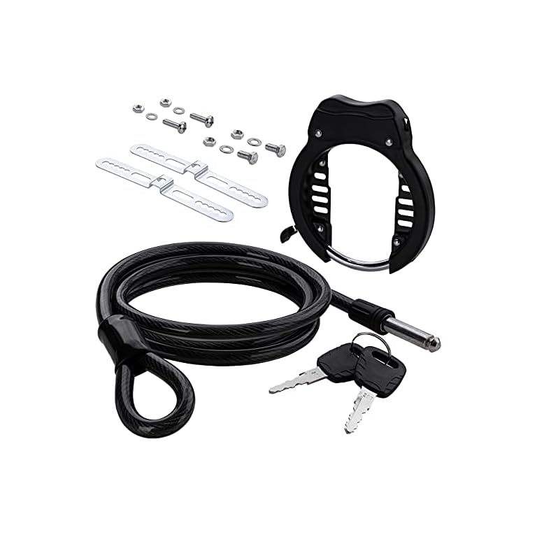 Rahmenschloss Fahrrad mit Kette / Kabel Felgenschloss für besonders breite Reifen