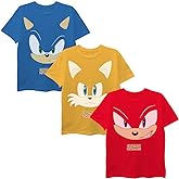 SEGA Boys Sonic The Hedgehog Boys 3-Pack T-Shirt Bundle, Sonic, Tails, KnucklesT-Shirt
