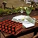 Urban Villa Cotton Dinner Napkins Set of 12, 20x20 Inche Soft Premium Cotton Napkins, Hotel Quality Highly Absorbent, Reusable & Washable Mitered Corner Table Dinner Napkins - (Orange/Black, Checkerd)