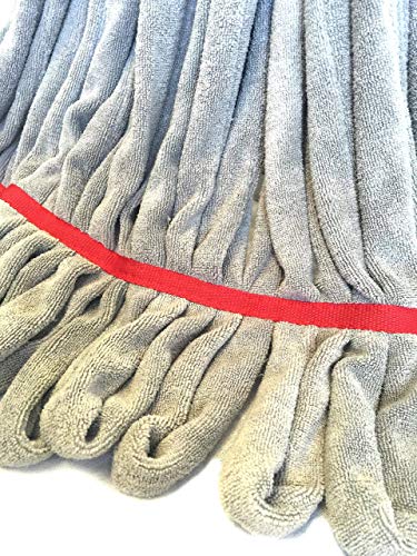 Hero Mop Head Replacement, Commercial Mop, Microfiber Mop Head with Nylon Scrubbing Pad - Red