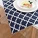 Homcomoda Place Mats for Kitchen Table Waterproof Spillproof Polyester Placemats Geometric Series Trellis for Dinner Table Set of 6 (Navy Blue)