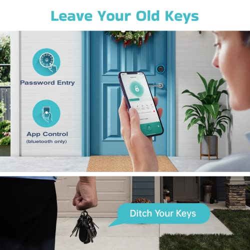 HOMKI Keyless Entry Door Lock - Smart Front Door Locks with Keypad & App Control, Electronic Door Lock with Easy Installation, Smart Deadbolt Lock Auto Lock, One-Touch Lock, Peek-Proof IPX4 Waterproof