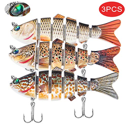 image for METNU Fishing Lures Bass 4 in Multi Jointed Lifelike Swimbaits Trout L