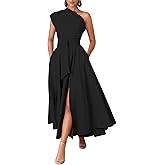 Kwunbwa One Shoulder Dresses for Women Elegant Asymmetrical A Line Flowy Formal Evening Gowns Party Cocktail Dress