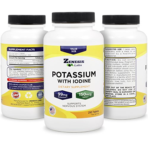 Potassium Gluconate with Iodine Kelp 250 Tablets 99mg per Tablet