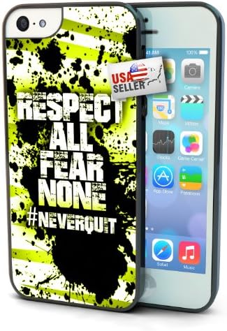 Sports Hashtag Never Quit 'Respect All Fear None' Black Plastic Cover Case for iPhone 5c