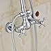 Rozin Dual Knobs Mixer 8-inch Rainfall Shower Set with Handheld Spray Chrome Finish