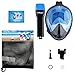 Snorkel Mask, TriMagic 180° Panoramic Full Face Design with Larger Viewing Area - Easier Breathing and GoPro Compatible with Anti-Fog and Anti-Leak, for Both Kids and Adult (2017 Advanced Version)