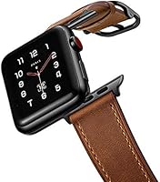 amBand Leather Band Compatible with Apple Watch SE Series 6 38mm 40mm 42mm 44mm, Genuine Leather Vintage Replacement...