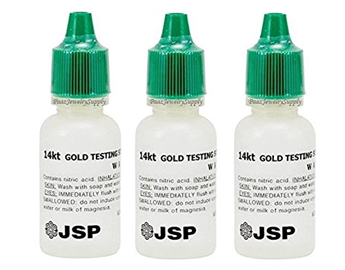 3 Bottles 14K Gold Metal Test Acid Karat Testing Liquid Solution Jewelry Tester