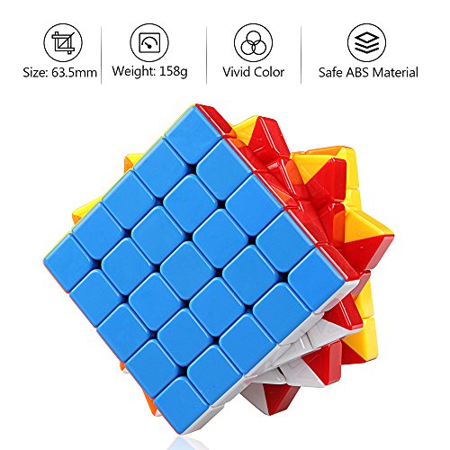 D-FantiX Cyclone Boys 5x5 Speed Cube Stickerless Magic Cube Puzzle 64mm
