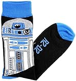 Star Wars R2-D2 R2D2 Men's Crew Socks Size 6-12 Black/Blue
