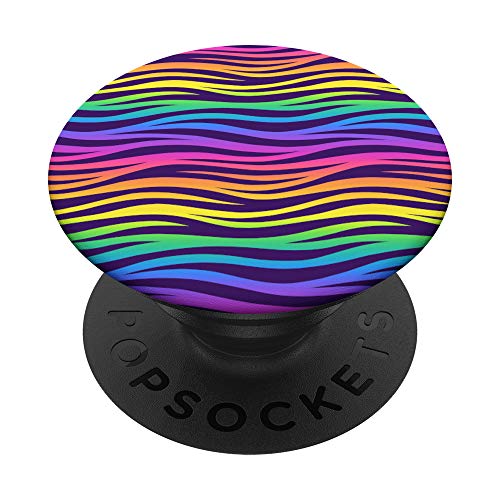Super Cute Rainbow Decor Rainbow Zebra PopSockets Grip and Stand for Phones and…