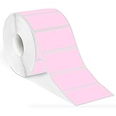STARLIBOO 2"x1" Thermal Labels Stickers, Pink Self-Adhesive Barcode Label Paper for Direct Thermal Printer, Multi-Purpose Rectangle Address Shipping Mailing Stickers,1100 Sheets/Roll