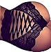 Fashine Women's Sexy Hollow Out Lace High Waist Briefs Underwear Panties (L, Black)