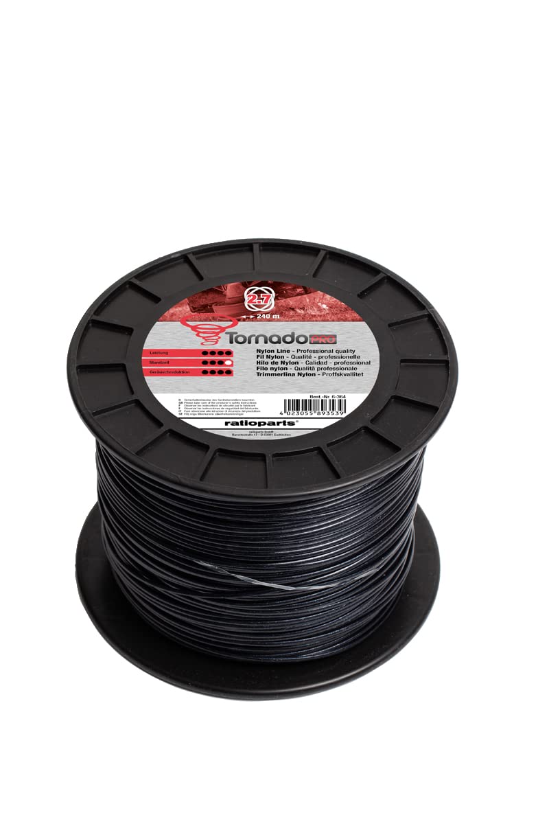 Ratioparts 2.7mm Nylon Tornado Copolymer 240m Trimmer Line - Black
